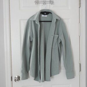 Aritzia Tna POLAR BUTTON-UP Green Fleece Jacket